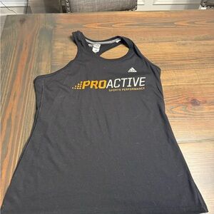 Adidas Black Tank Top with Orange and White Logo